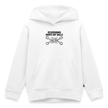 Scissoring tut meinen Eiern weh - Kinder Premium Organic Hoodie - Weiß - Vorne - AI Model Kid Female (0cm)