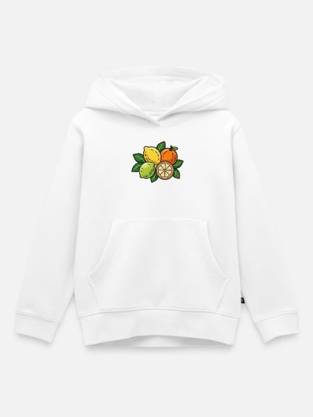 Citrus Cluster – Sunny Picnic Vibes - Kinder Premium Organic Hoodie - Weiß