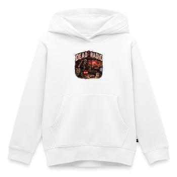 TOTES RADIO | Auf Sendung nach Mitternacht - Kinder Premium Organic Hoodie - Weiß - Vorne - AI Model Kid Female (0cm)