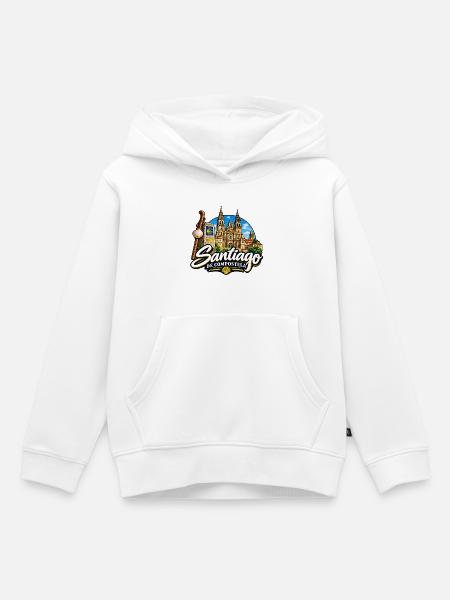 Santiago de Compostela – Jakobsweg & Pilgerziel - Kinder Premium Organic Hoodie - Weiß