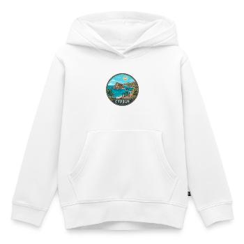 Zypern-Reiseabzeichen Aphrodite-Felsen Mittelmeerraum - Kinder Premium Organic Hoodie - Weiß - Vorne - AI Model Kid Female (0cm)