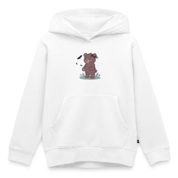 Nachtbär mit Schlüsselanhänger und Schleifen - Kinder Premium Organic Hoodie - Weiß - Vorne - AI Model Kid Female (0cm)