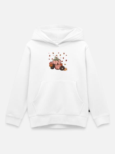Kürbisse und Kerzen - Kinder Premium Organic Hoodie - Weiß