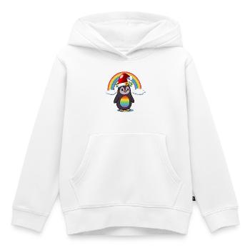 Weihnachts-Weihnachts-Pinguin - Kinder Premium Organic Hoodie - Weiß - Vorne - AI Model Kid Female (0cm)