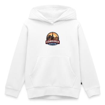 Edinburgh Scotland Reiseabzeichen Castle Royal Mile - Kinder Premium Organic Hoodie - Weiß - Vorne - AI Model Kid Female (0cm)