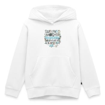 Überlebter Brainstorm  hätte geteilt werden können - Kinder Premium Organic Hoodie - Weiß - Vorne - AI Model Kid Female (0cm)