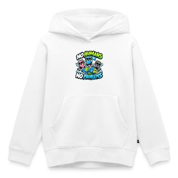 No Humans No Problems – Smartphone World - Kinder Premium Organic Hoodie - Weiß - Vorne - AI Model Kid Female (0cm)