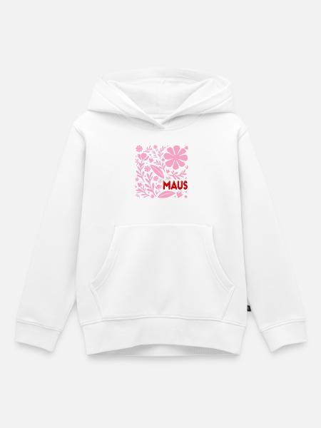 Blumen für Maus - Kinder Premium Organic Hoodie - Weiß