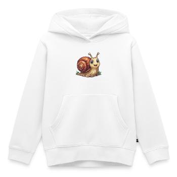 Fröhliche Schnecke  - Kinder Premium Organic Hoodie - Weiß - Vorne - AI Model Kid Female (0cm)