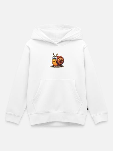 Fröhlicher Schnirkelschnecke Cartoon - Kinder Premium Organic Hoodie - Weiß