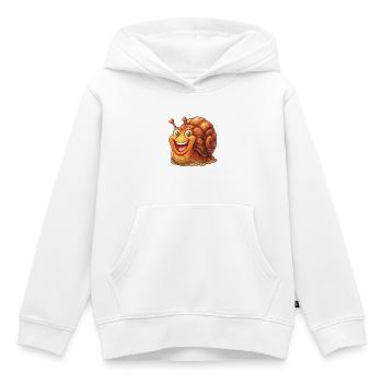 Fröhliche Cartoon Schnecke - Kinder Premium Organic Hoodie - Weiß - Vorne - AI Model Kid Female (0cm)