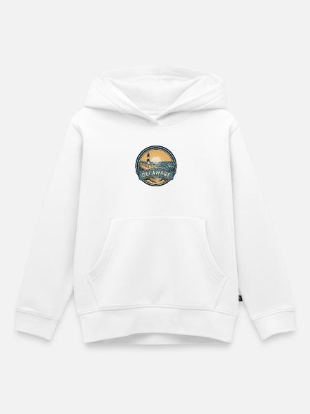 Delaware Cape Henlopen Retro-Reiseabzeichen - Kinder Premium Organic Hoodie - Weiß