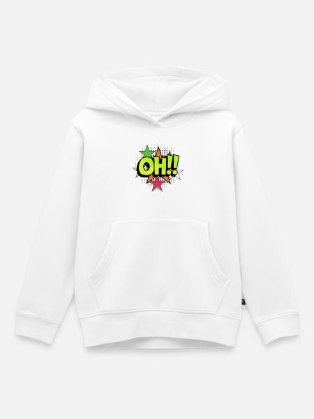 OH Pop Art Burst Neon Stars - Kinder Premium Organic Hoodie - Weiß