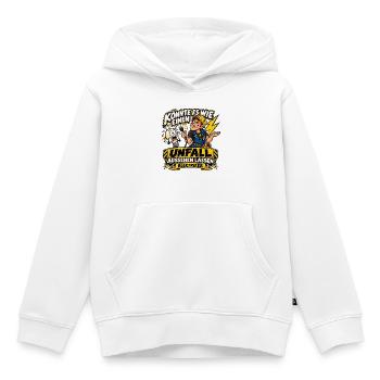 Elektriker – Schwarzer Humor mit Stecker - Kinder Premium Organic Hoodie - Weiß - Vorne - AI Model Kid Female (0cm)