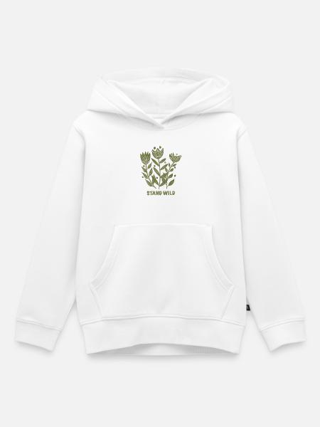 Stand Wild Botanical Print - Kinder Premium Organic Hoodie - Weiß