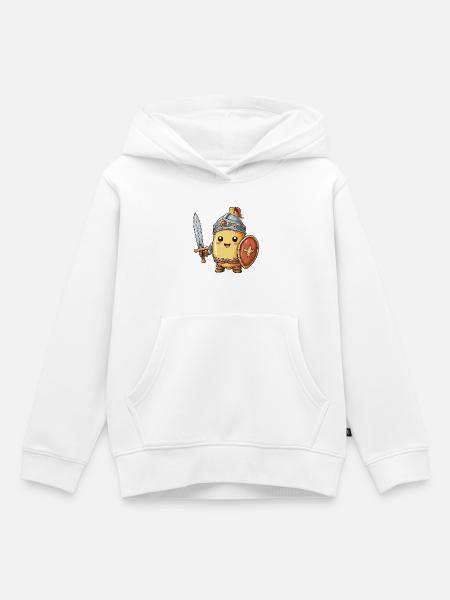 Kleiner Bananen Ritterheld - Kinder Premium Organic Hoodie - Weiß