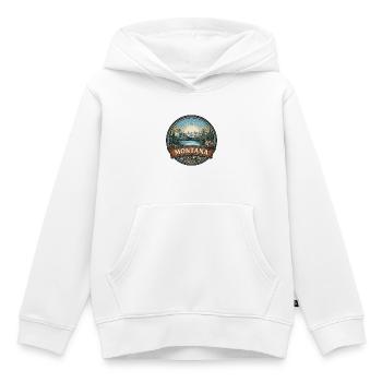 Montana-Gletscher-Nationalpark-Reiseabzeichen - Kinder Premium Organic Hoodie - Weiß - Vorne - AI Model Kid Female (0cm)