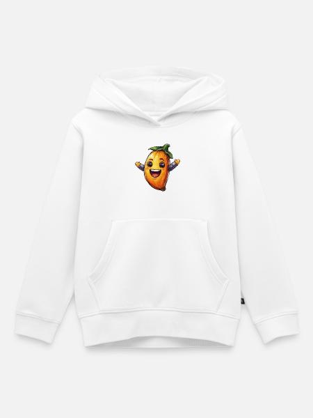 Fröhliche Banane - Kinder Premium Organic Hoodie - Weiß