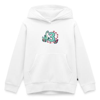 Dinosaurier-Shirt zum 3. Geburtstag für Kinder - Kinder Premium Organic Hoodie - Weiß - Vorne - AI Model Kid Female (0cm)
