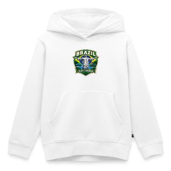 Brazil Pride Emblem | Der Retter Rio - Kinder Premium Organic Hoodie - Weiß - Vorne - AI Model Kid Female (0cm)