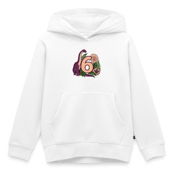 Dinosaurier-Shirt zum 6. Geburtstag für Kinder - Kinder Premium Organic Hoodie - Weiß - Vorne - AI Model Kid Female (0cm)