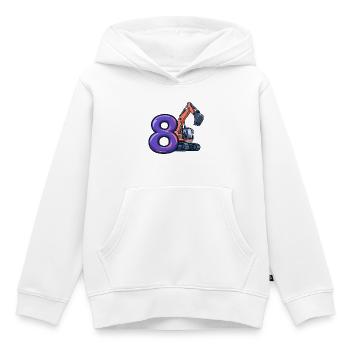 8. Geburtstag Digger-Shirt für Kinder - Kinder Premium Organic Hoodie - Weiß - Vorne - AI Model Kid Female (0cm)