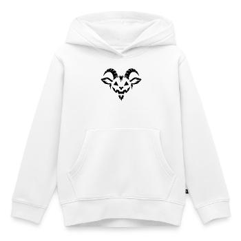 Halloween Ziege – Spooky Goat Face - Kinder Premium Organic Hoodie - Weiß - Vorne - AI Model Kid Female (0cm)