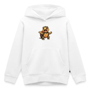 Fröhliche Schildkröte mit offenen Armen - Kinder Premium Organic Hoodie - Weiß - Vorne - AI Model Kid Female (0cm)