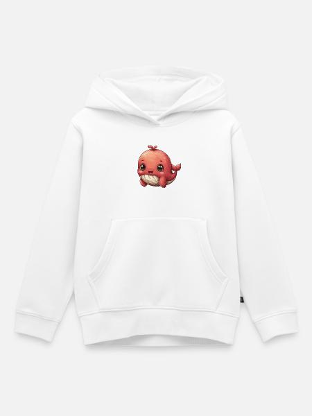 Kawaii Rosa Walbaby - Kinder Premium Organic Hoodie - Weiß