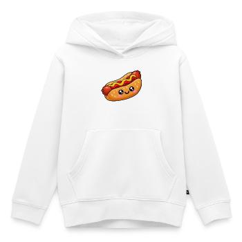 Kawaii Hotdog mit Kulleraugen - Kinder Premium Organic Hoodie - Weiß - Vorne - AI Model Kid Female (0cm)