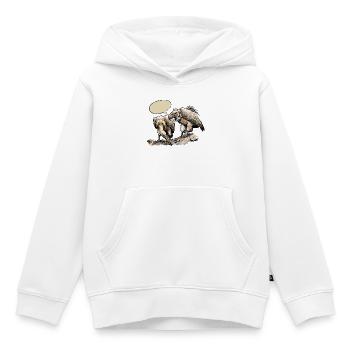 Zwei Geier auf Steinigem Grund - Kinder Premium Organic Hoodie - Weiß - Vorne - AI Model Kid Female (0cm)
