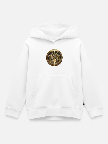 Keltischer Knoten und Vollmondmedaillon - Kinder Premium Organic Hoodie - Weiß