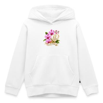 17.Hochzeitstag , Orchideen Hochzeit 17 Jahre - Kinder Premium Organic Hoodie - Weiß - Vorne - AI Model Kid Female (0cm)