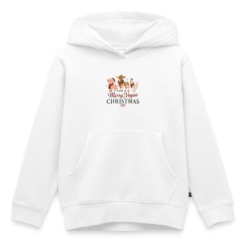 Merry Vegan Christmas - Kinder Premium Organic Hoodie - Weiß - Vorne - AI Model Kid Female (0cm)