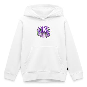 13.Hochzeitstag , Veilchenhochzeit 13 Jahre - Kinder Premium Organic Hoodie - Weiß - Vorne - AI Model Kid Female (0cm)