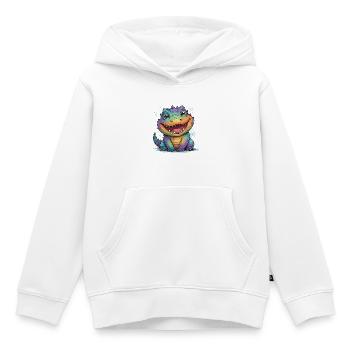 Rainbow Krokodil - Kinder Premium Organic Hoodie - Weiß - Vorne - AI Model Kid Female (0cm)