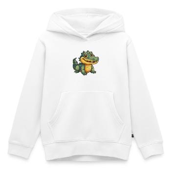 Fröhlicher Krokodil Alligator - Kinder Premium Organic Hoodie - Weiß - Vorne - AI Model Kid Female (0cm)