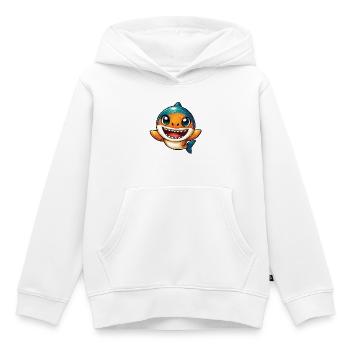 Lachender Hai Cartoon - Kinder Premium Organic Hoodie - Weiß - Vorne - AI Model Kid Female (0cm)
