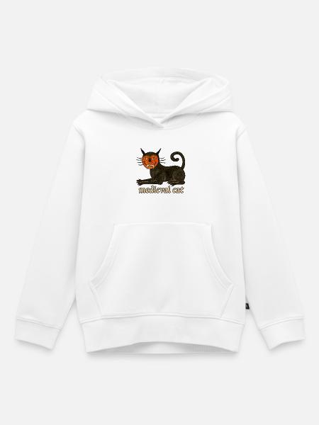 Mittelalterliche Katze - Kinder Premium Organic Hoodie - Weiß