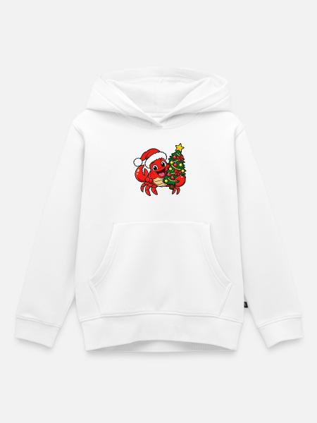 Weihnachts Krabbe - Kinder Premium Organic Hoodie - Weiß