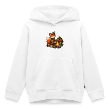 Fuchs beim Camping am Lagerfeuer - Kinder Premium Organic Hoodie - Weiß - Vorne - AI Model Kid Female (0cm)
