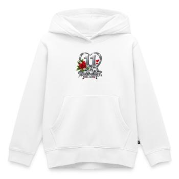 11.Hochzeitstag , 11 Jahre , Stahlhochzeit  - Kinder Premium Organic Hoodie - Weiß - Vorne - AI Model Kid Female (0cm)
