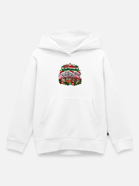 Weihnachts Wildtiere - Kinder Premium Organic Hoodie - Weiß