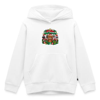Weihnachts Kühe - Kinder Premium Organic Hoodie - Weiß - Vorne - AI Model Kid Female (0cm)