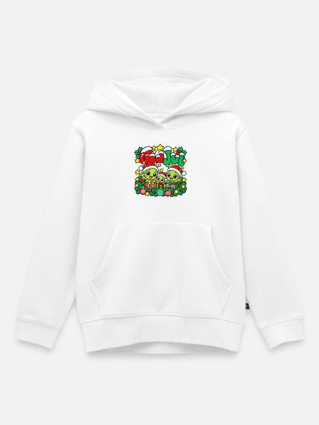 Frohe Weihnachten Aliens - Kinder Premium Organic Hoodie - Weiß