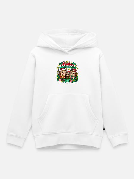 Frohe Weihnacht Igelgeschenke - Kinder Premium Organic Hoodie - Weiß
