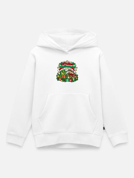 Krokodil Schlange - Kinder Premium Organic Hoodie - Weiß