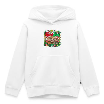 Frohe Weihnachten Elchfamilie - Kinder Premium Organic Hoodie - Weiß - Vorne - AI Model Kid Female (0cm)