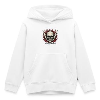 Dreh es lauter, bis es weh tut – Skull Rock & Ca - Kinder Premium Organic Hoodie - Weiß - Vorne - AI Model Kid Female (0cm)