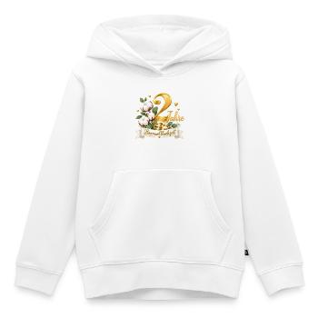 2.Hochzeitstag , 2 Jahre , Baumwollhochzeit  - Kinder Premium Organic Hoodie - Weiß - Vorne - AI Model Kid Female (0cm)